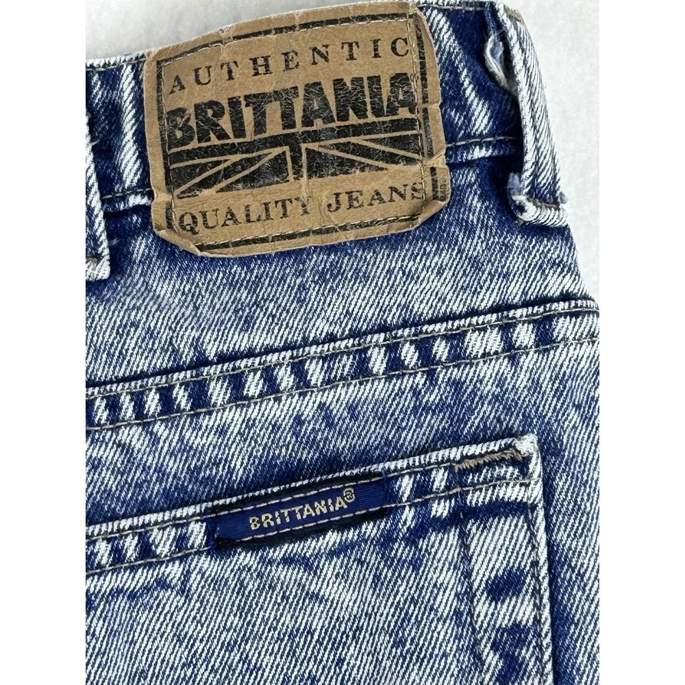 Vintage 80s Brittania Jeans Men36/ 34 Acid Wash Denim Blue Grunge Rock 1980s USA